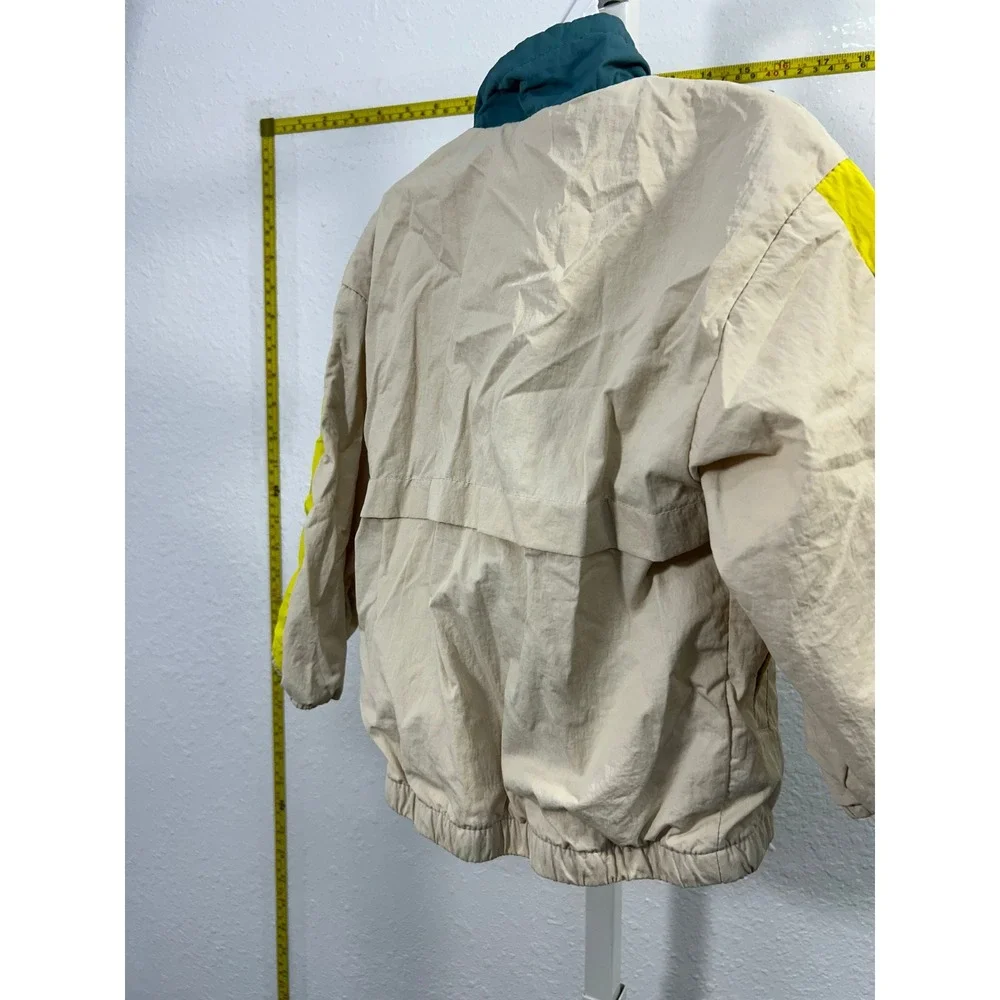 Zara Kids Colorblock Windbreaker Jacket Teal‎ Cream Yellow 12-18 Months